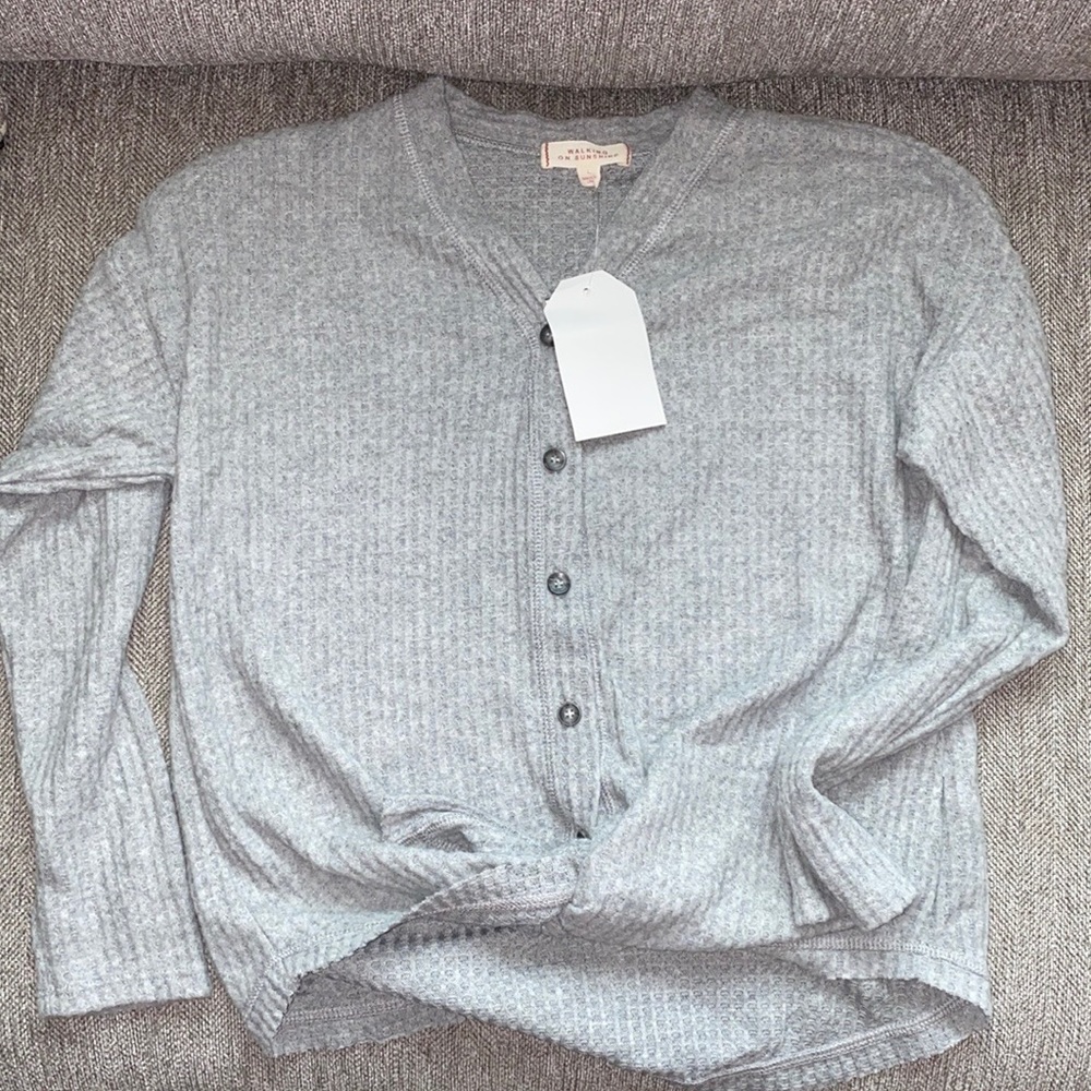 Long sleeve button or twisted front tops
